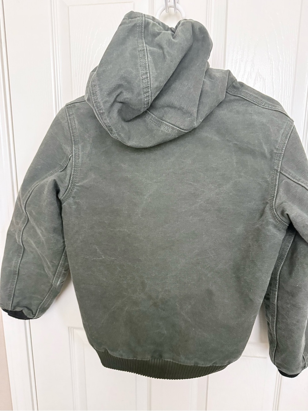 Sz 10-12 Youth Carhartt Distressed Canvas Hooded Active Jacket - Picture 2 of 4
